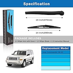 WTI Rear Wiper Arm Blade Set Compatible With Jeep