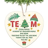 Team Gifts Wooden Christmas Ornament Thank You Gifts for Colleague Coworker Work Friends Appreciation Gift for Team Leader Boss Employees Leaving Farewell Gift Inspirational Christmas Tree Decoration