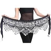 Aivtalk Women Belly Dance Hip Scarf with Coins Velvet Belly Dance Belt 320 Coins