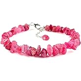 Natural Raw Red Spinel Crystal Handmade Rough String Bracelets, Gemstone Rough, December Birthstone, Healing Stones, Fashion Statement Women Jewelry, 925 Sterling Silver Chain 8 Inch