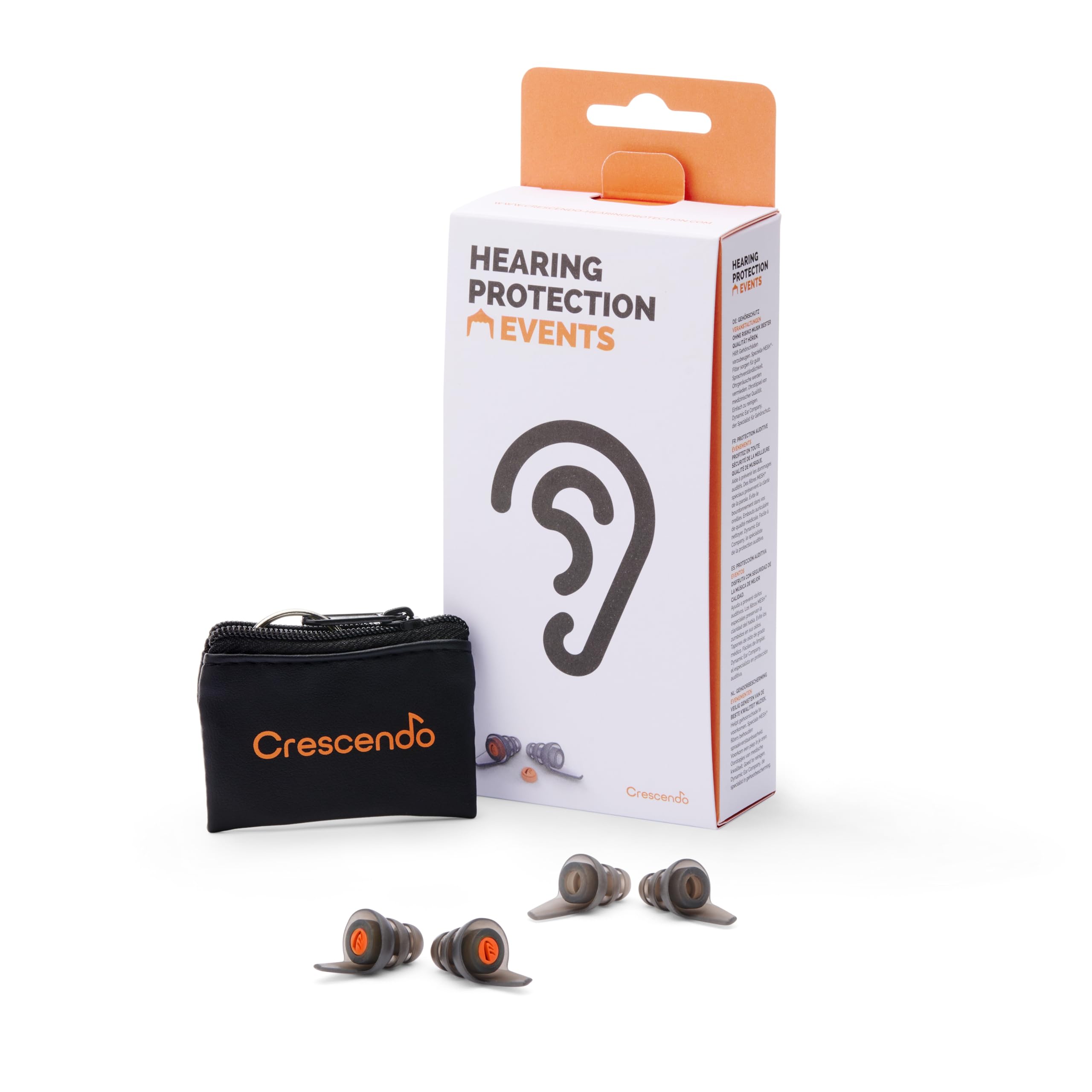 Crescendo Events | Hearing Protection | High-end MESH® Filters | 17dB Noise Reduction | Safe Listening for Musicians, DJs, Festivals, Concerts and Nightlife