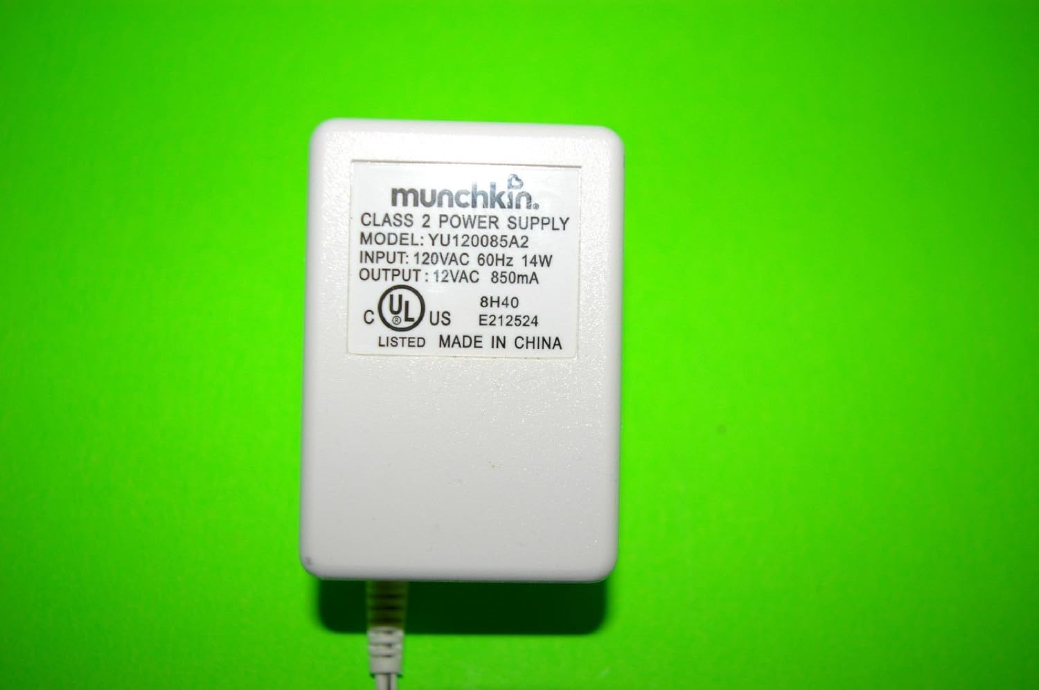 munchkin wipe warmer power cord