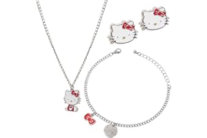 Hello Kitty Girls Jewellery Set, One Size, 60%Zinc Alloy/30% Iron/10% Enamel, No Gemstone