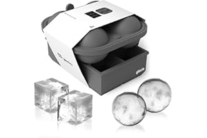 glacio Ball Ice Cube Tray and Big Ice Cube Molds for Whiskey, Slow-Melting, 100% Silicone, No-Plastic, Easy Release, Ideal for Gifting and Elevating Cocktails