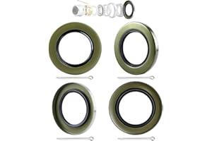 HITCHVOYAGER 4Pack 2.125"ID x 3.376"OD Double Lip Grease Seal with 10 Cotter Pins for 5200-7000lb Trailer Axles Wheel Hub Assemblies, Replace for 10-10 21333TB #42 Spindles Dexter DL-2125-03 Bearing Grease Seal.