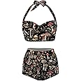 Biyejit Women Two Piece High Waisted Bikini Set Swimsuits Halter Tummy Control Bottoms Bathing Suits S-XXL