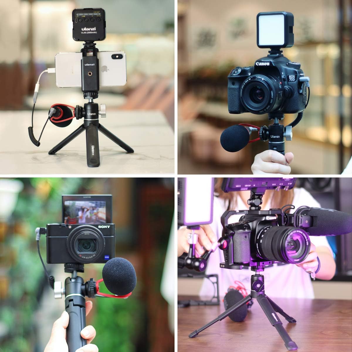 ULANZI Mini Camera Tripod with 360° Ball Head & Cold Shoe, Extendable Small Selfie Stick Tabletop Tripod Stand Handle Grip for Camera iPhone 11 Canon G7X Mark III Sony ZV-1 RX100 VII A6600 Vlogging: Camera & Photo