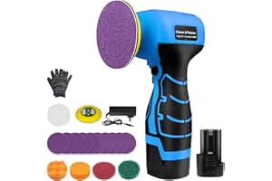 Cordless Sander, 3" Palm Sander with 16.8V 3.0Ah Li-ion Battery, 3500RPM Mini Polisher, 19 Accessories Sander Tool for Sandin