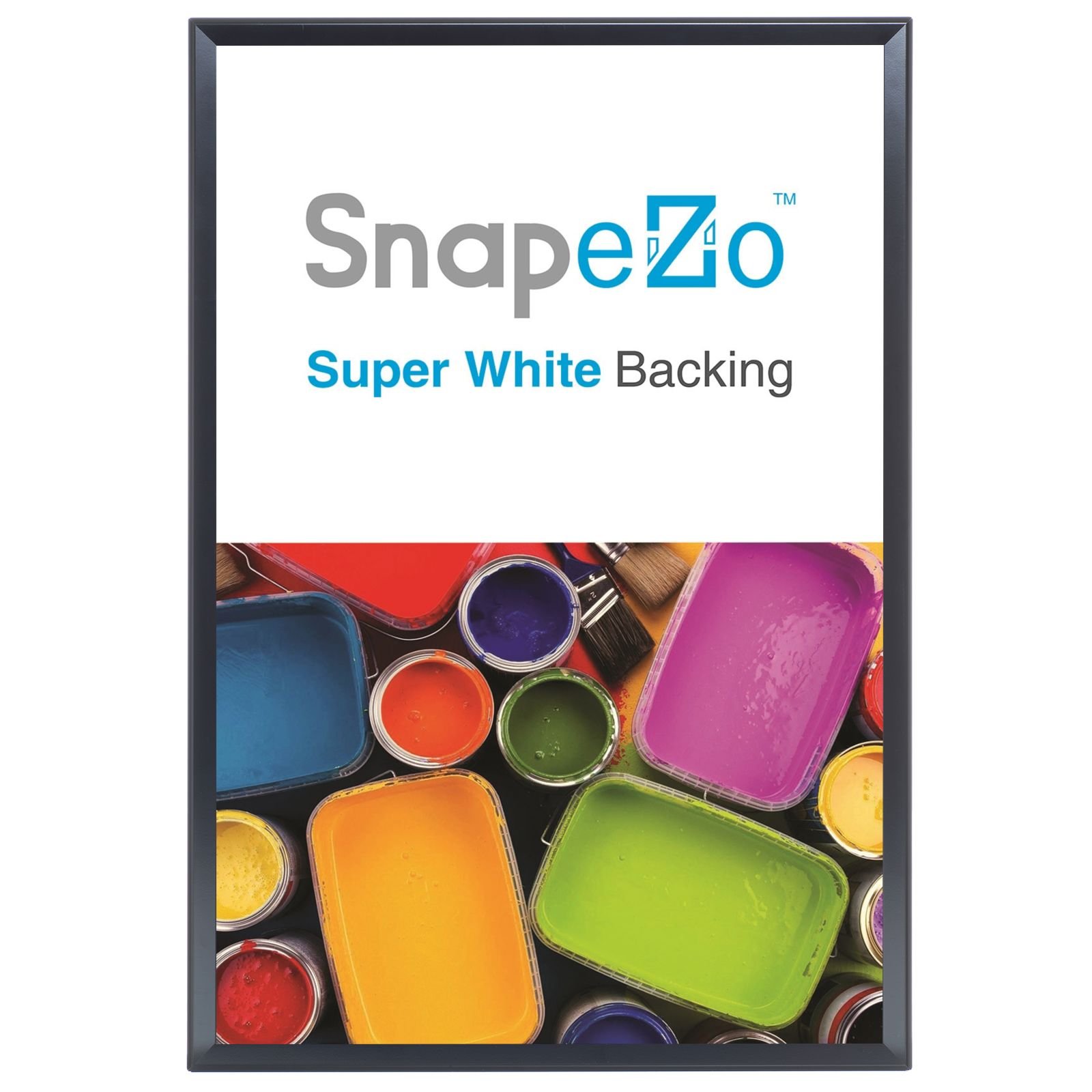 Poster Frame 36x48 Inches, Black SnapeZo 1.25" Aluminum Profile, Front