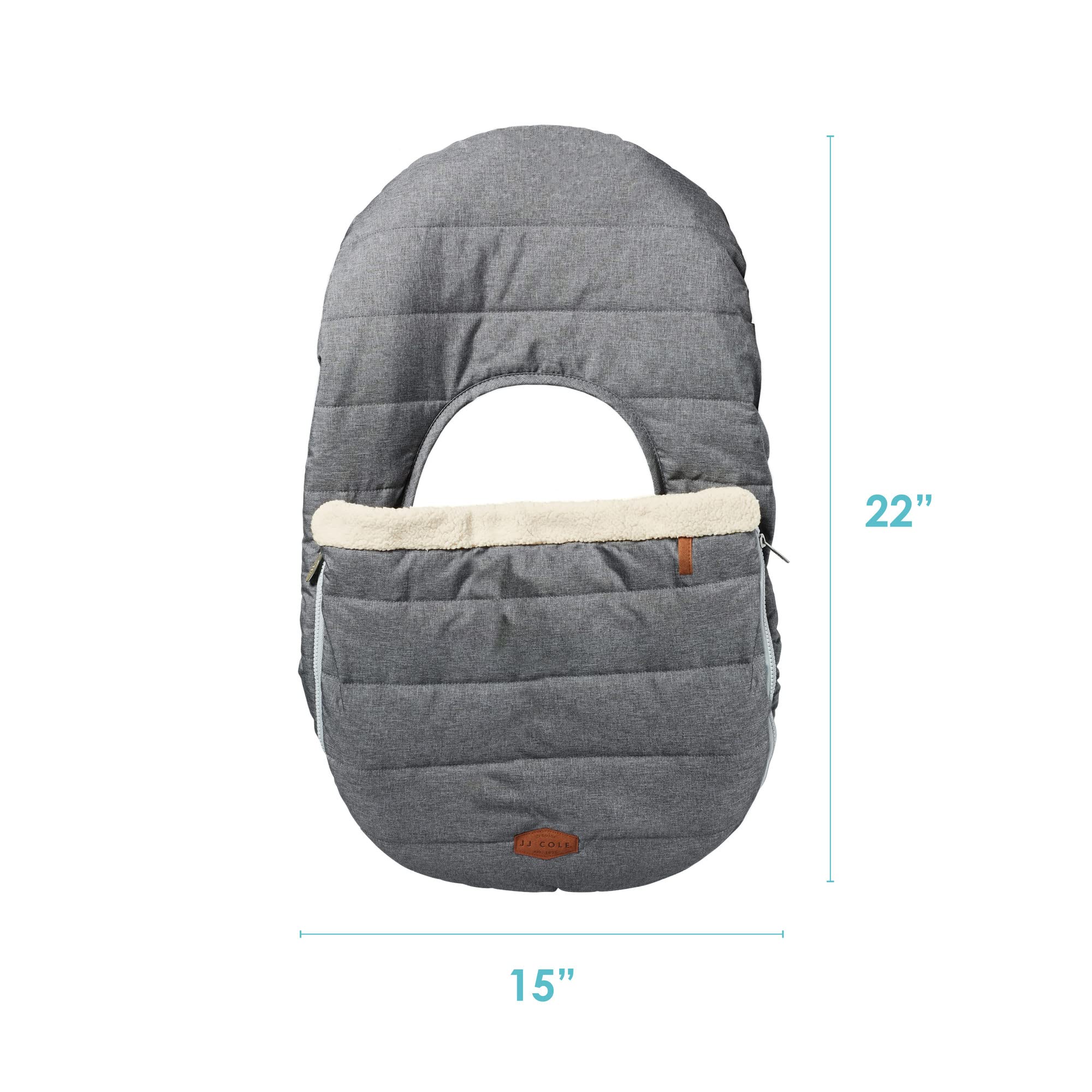 JJ Cole Baby Car Seat Cover, Blanket-Style Baby Stroller & Baby Carrier Cover, Heather Gray