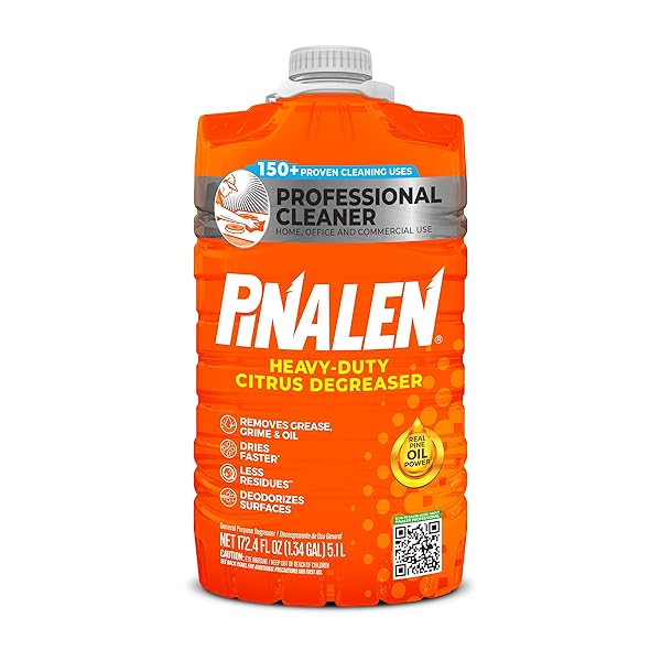 PINALEN HEAVY-DUTY MULTIPURPOSE CLEANER AND DEGREASER – CITRUS SCENT – 172 FL OZ – PROFESSIONAL CLEANING SUPPLIES FOR HOME, OFFICE & COMMERCIAL USE