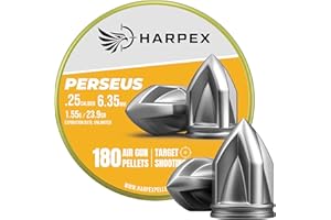 Harpex Perseus .25 Cal Airgun Pellets – 23.9 Grain Pointed Design – High Accuracy & Penetration – Precision Lead Pellets for Target Shooting, Small Game & Consistent Performance – 180 Count