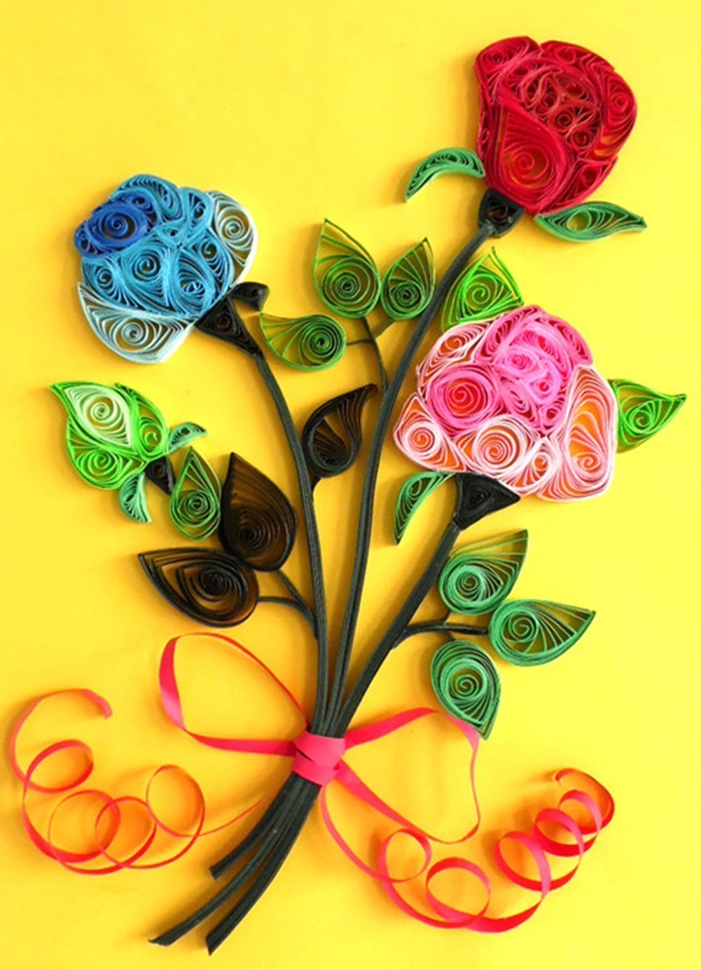 Ciaoed 720 pcs Paperolles für Quilling, Papier Quilling DIY Craft Kit, 36 Farben, Breite von 3mm 5mm 7mm 10mm Jede Größe 180 Stück und Länge von 54cm (doppelseitig) für Quilling für DIY Craft