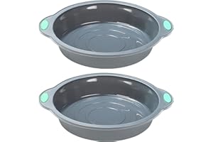 To encounter 9 Inch Silicone Round Cake Pans, 2 Pack Nonstick Silicone Baking Pans Set, Food Grade Silicone Cake Molds, with 