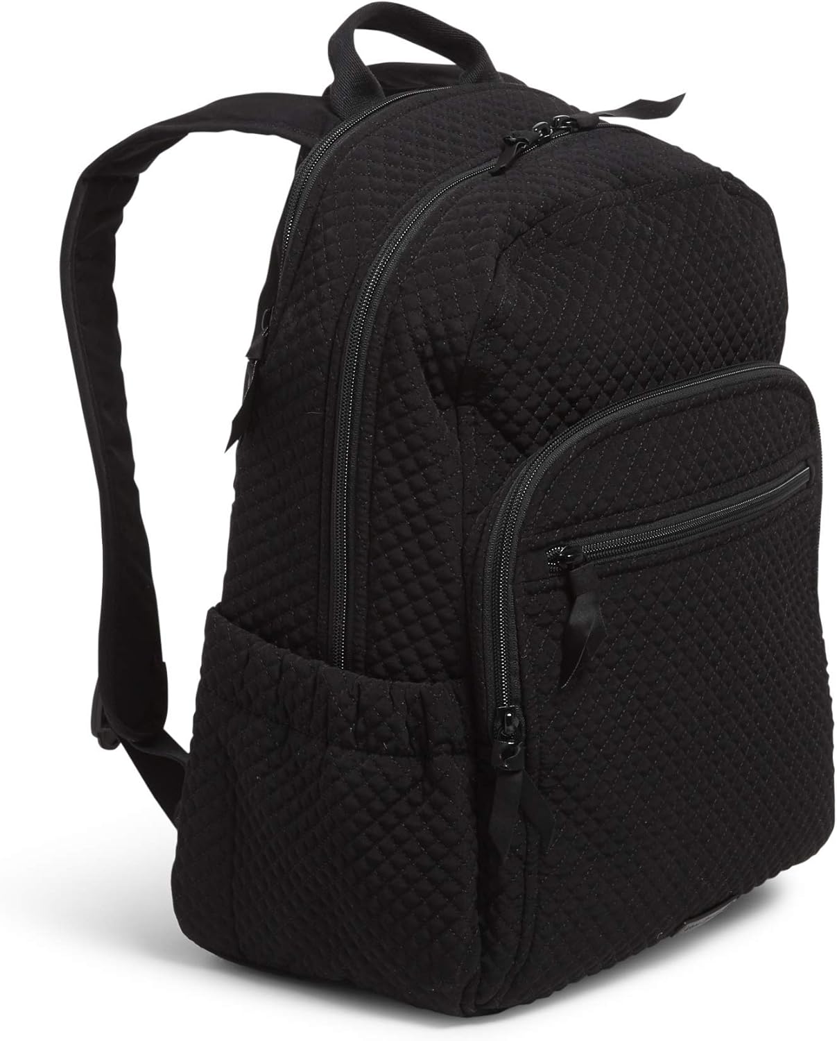 Vera Bradley Women's Microfiber Campus Backpack, Classic Black, One Size: Shoes