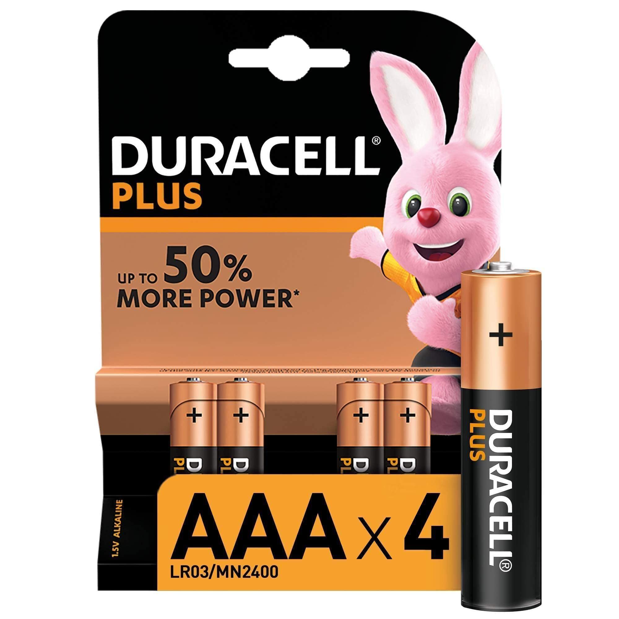 Duracell Plus Power Type AAA Alkaline Batteries, pack of 4, 81553288