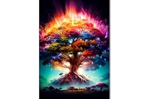 EOBROMD Color Tree of Life Diamond Art Painting Kits for Adults, 5D Diamond Painting Kits for Beginners, DIY Paint Picture with Full Drill Diamond Dots for Home Wall Art Decor 12x16inch