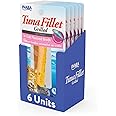 INABA Premium Hand-Cut Grilled Tuna Fillet Cat Treats/Topper with Vitamin E and Green Tea Extract, 0.52 Ounces Each, Pack of 6, Crab Broth