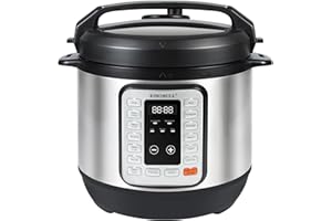 KINGBULL 8 Quart 12-in-1 SS Electric Pressure Cooker, Multi-Use Slow Cooker, Rice Cooker, Steamer, Sauté, Yogurt Maker, Warme