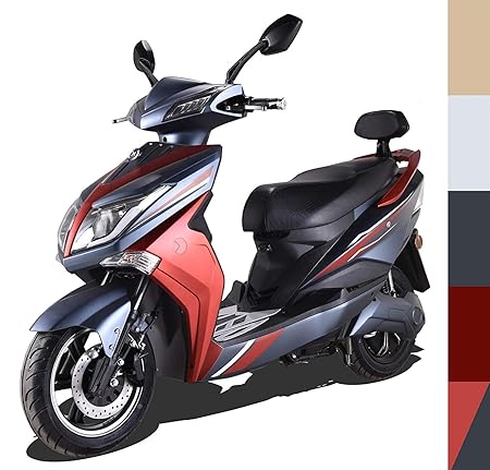 Elektroroller Hawk 3000 E-Scooter Elektro E Roller mit Straßenzulassung 45 km/h, Rot/Schwarz