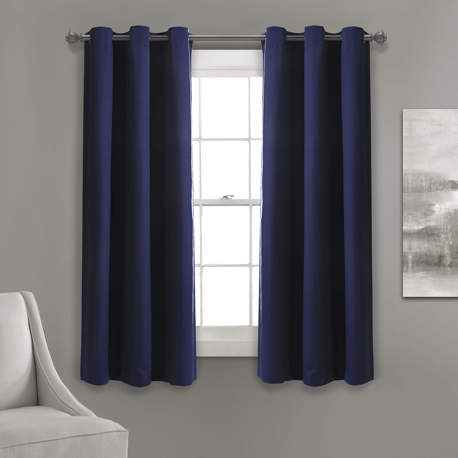 Lush Decor Absolute Blackout Dark Gray Insulated Grommet