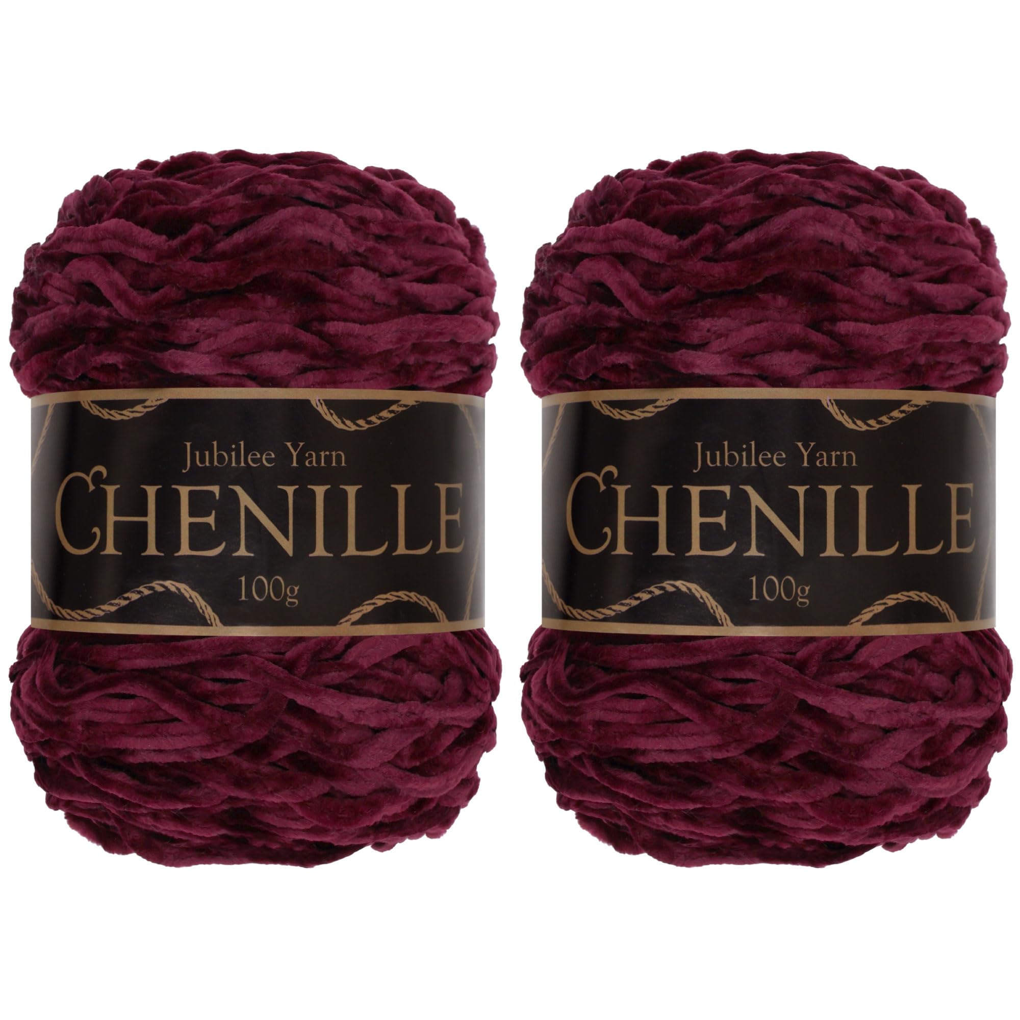JubileeYarn Chenille Yarn - Worsted Weight - 100g/cake - Scarlet - 2 Cakes — image 1