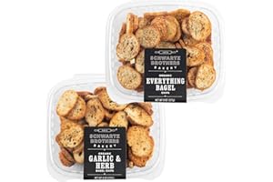 Schwartz Brothers Bakery, Bagel Chip Sampler, Everything & Garlic & Herb, Organic, Kosher, Artisanal, Vegan. Freshly baked 8oz containers. (Pack of 2)