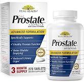 Real Health The Prostate Formula, Pomegranate, Zinc, Pumpkin - 270 Count | Advanced Prostate Health Supplements for Men, Saw Palmetto Formula for Healthy Bladder and Urinary Support