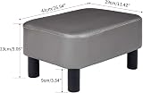 IBUYKE 16.54 Inch Small Footstool PU Leather Ottoman Gray RF-BD211-C view 7