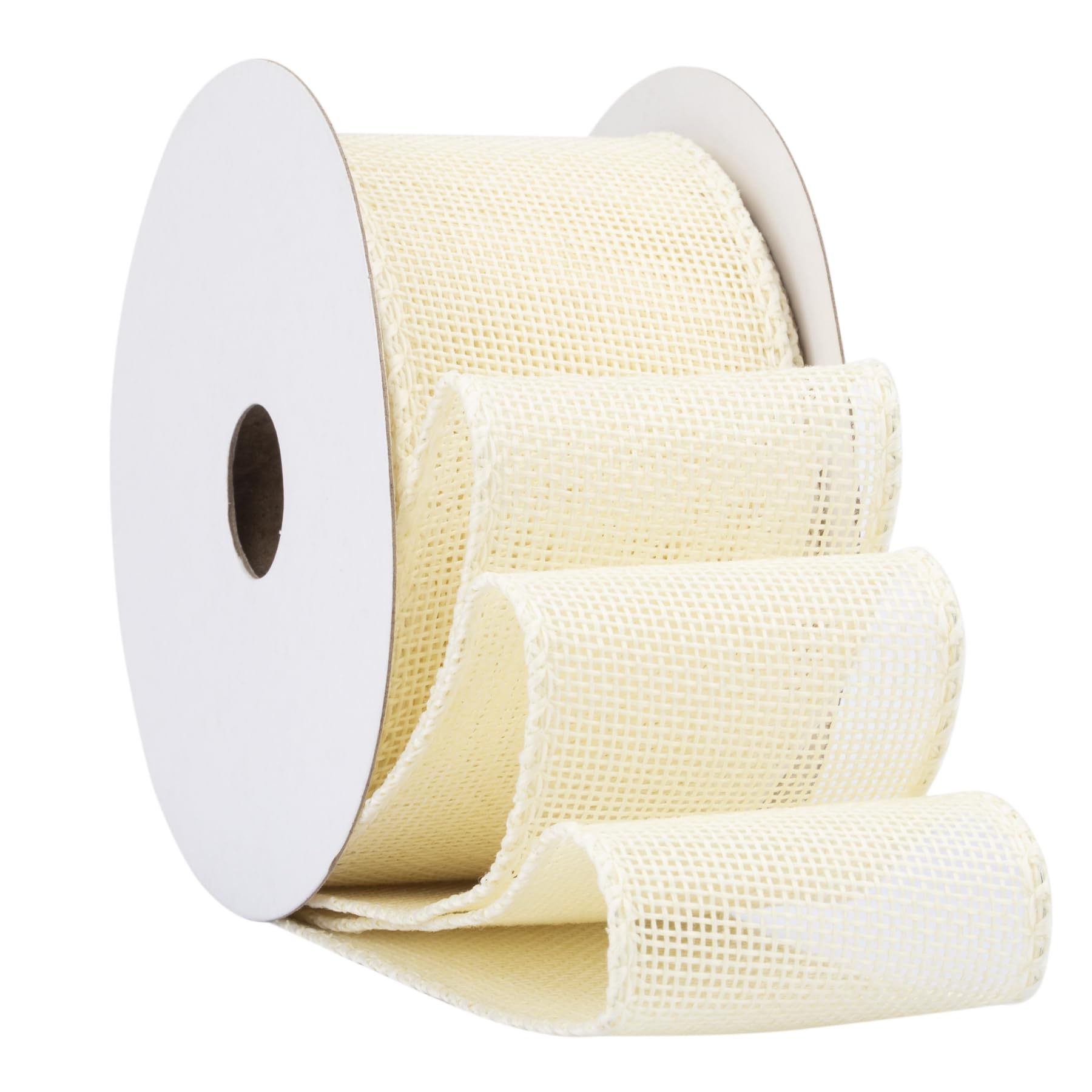 Fondersy 9-Meter Ivory Burlap Ribbon Wired Burlap Ribbon - 50mm Width for Gift Wrapping, Floral Arrangements, Wreath Making, and Christmas Decor