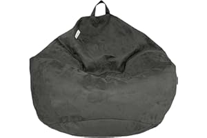 Delmach Bean Bag Chair Cover (No Filler) | Fur Resistant Microsuede | Adult Size | Stuffed Animal Storage for Kids Or Adults 