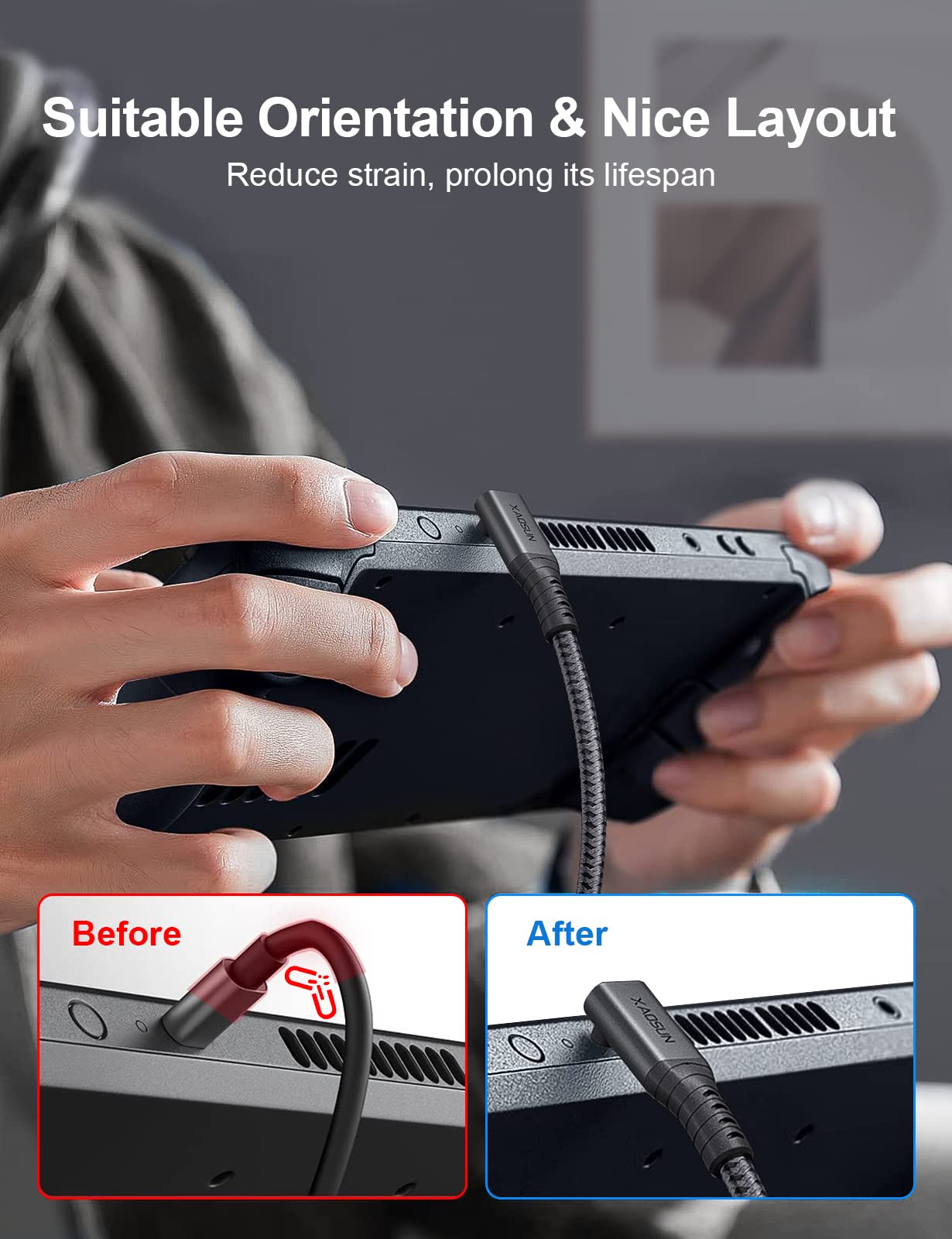 Mua XAOSUN 240W USB4 Cable For Thunderbolt 4 Cable, Right Angle Thunderbolt 4 Cable 40Gbps Support 8k 4k Display 90 Degree Thunderbolt 4 Cable For Rog Allysteam Deckswitchegpumacbookdocks 33ft B0bzhjvc15 - View #11