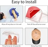 Vibbang 10 Pack Adhesive Hat Holder Wall Mount No Drilling Transparent view 2