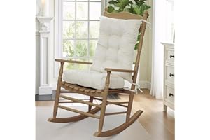mudilun Rocking Chair Cushion Set - Non-Slip Tufted Rocking Chair Cushions with Ties Soft Indoor/Outdoor Wooden Rocking Chair Seat Pad for Porch Garden Cafe & Nursing