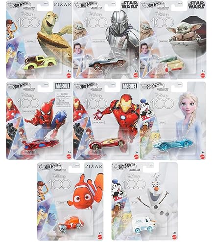 新品未使用　海外限定　Disney100 レア　hotweels エルサ　オラフ Amazon.com: Hot Wheels Disney 100 Character Cars, Bundle of