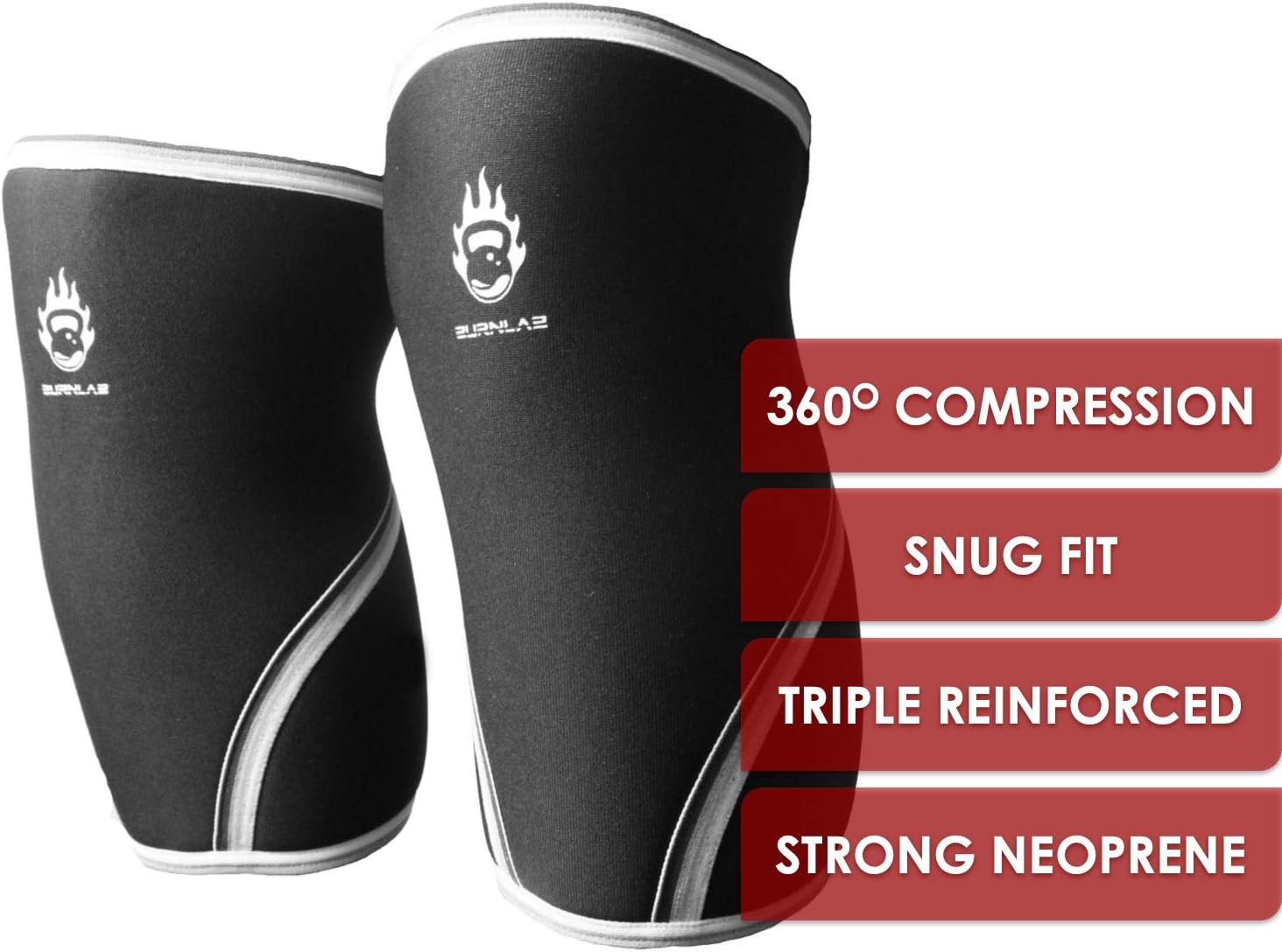 Burnlab Compression Knee Cap for Men and Women with Compression Support, Use for Weightlifting, Gym, Squats or Knee Pain