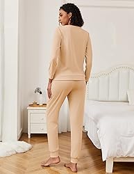 Ekouaer Womens Ribbed Knit Pajama Sets 2 Piece