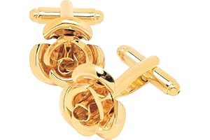 Jonwo Rose Flower Women Men Cufflinks With Gift Box French Shirt Unisex Cuff Link Tuxedo CuffLink Buttons for Business Weddin