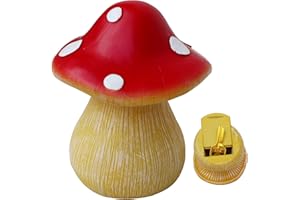 Hualayou Hide a Key Outdoor Mushroom Fake Key Hiders Box For House Spare Keys holder Outside Faux Red Safe Secret Storage Containers Garden Indoor Decorative Large Design geocache