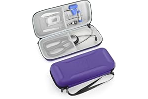 MOSLA Stethoscope Case for 3M Littmann Classic III,Lightweight II S.E. Cardiology IV,Nurse Gift Hard Organizer Portable Carry Travel Cover Storage Bag with Vital Medical Supplies (Purple A11)