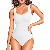 LODAY Bodysuits for Women Scoop Neck Body Suits Sleeveless Double Lined Bodysuit Tank Top