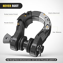 Nilight 2 Pack 3/4" Mega D-Ring Shackle with