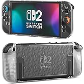 GLDRAM Crystal Diamond Pattern Case for Nintendo Switch 2 (2025), Durable Hard Shell Clear PC Protective Cover Skin with Detachable TPU Grip Case for Switch 2 Accessories