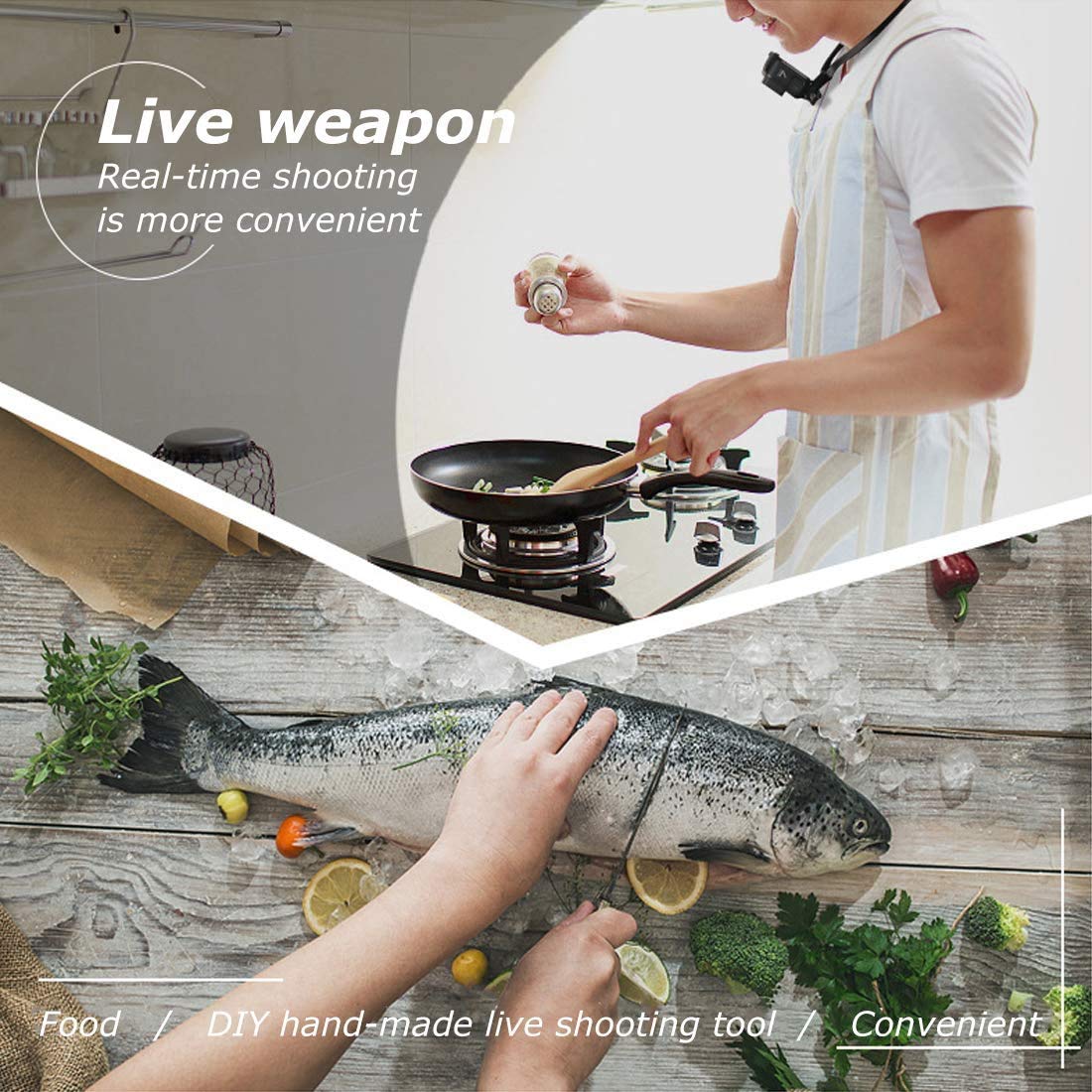 Taisioner POV/VLOG Smartphone Selfie Neck Mount Strap for GoPro AKASO DJI Osmo Action Camera and Smart Phone Video Record Accessories