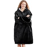 AmyHomie Wearable Blanket Hoodie for Adults & Teens,Oversized Sherpa Hooded Blanket,Warm Cozy Blanket Sweatshirt as Christmas Birthday Gifts for Women Men