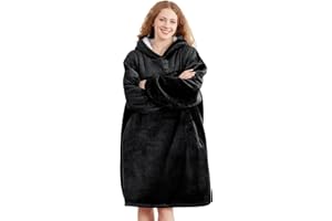 AmyHomie Wearable Blanket Hoodie for Adults & Teens,Oversized Sherpa Hooded Blanket,Warm Cozy Blanket Sweatshirt as Christmas Birthday Gifts for Women Men