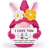 Valentines Day I Love You Gifts for Her Him Boyfriend Girlfriend Birthday, Romantic Long Distance Relationship Anniversary Love Valentines Gift for Couples Wife Husband - Handmade Crochet Gnome