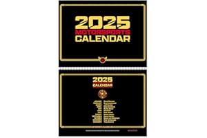 ALEX BOOK ART 2025 Motorsports Wall Calendar | Full Schedule for NASCAR Races | Art Prints Legendary Cars & Drivers | Racing Fans Best Gift