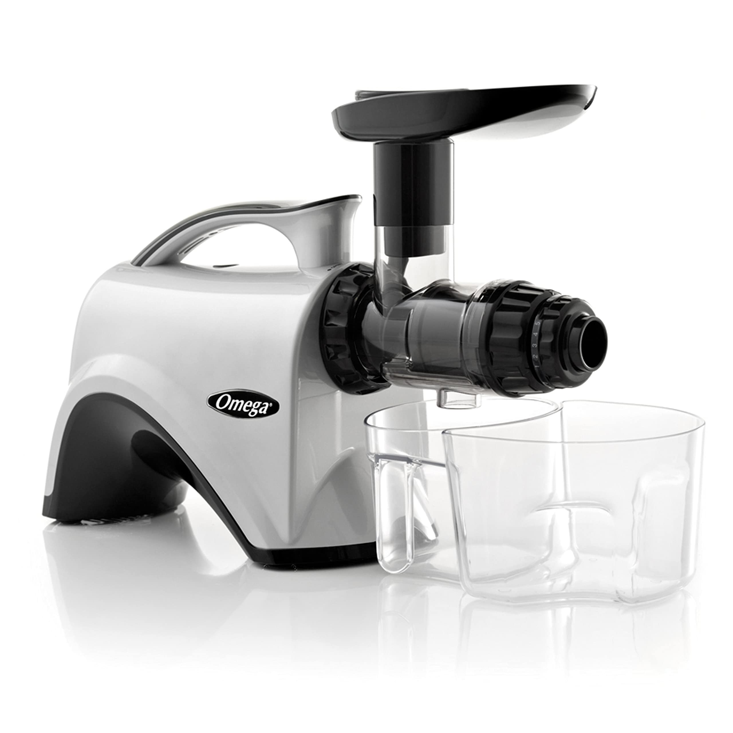 Omega NC800HDS Cold Press Juicer Machine, Vegetable and Fruit Juice Extractor and Nutrition System, Dual-Stage Slow Masticating Juicer, 150 W, Manual, Silver