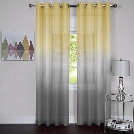 Amazon Com Rainbows And Sunshine Set Of 2 Ombre Sheer Window
